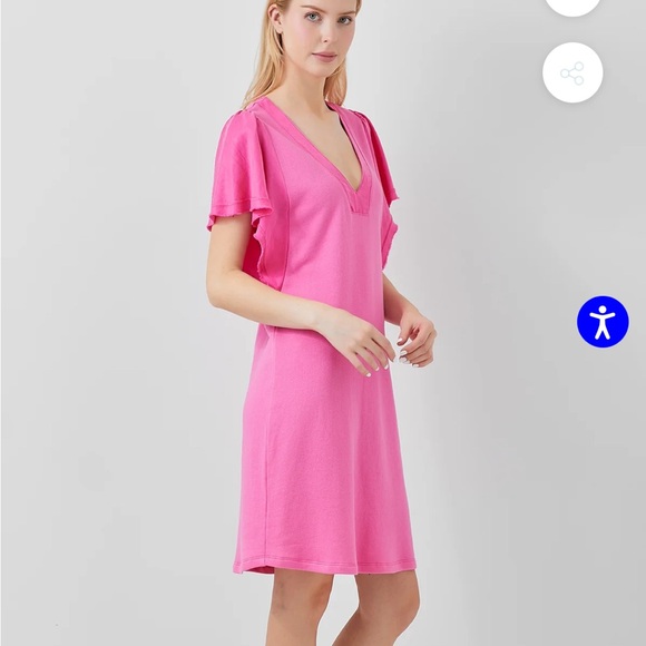 Maven West Dresses & Skirts - Fun flirty ruffle sleeve thick terry type comfy dress. Size Medium